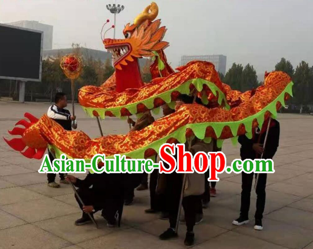 Professional Competition Dragon Dancing Prop Chinese Dragon Dance Red Satin Costume Celebration Parade Dragon Costume