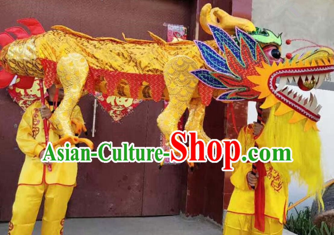 Chinese Dragon Dance Prop New Year Loong Decoration Handmade Golden Dragon Artwork