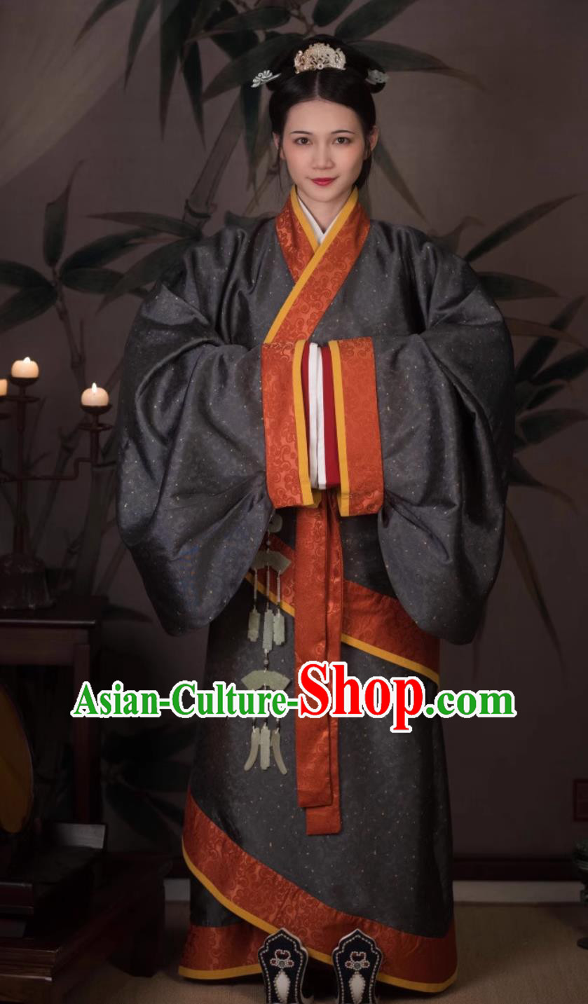 Traditional Women Hanfu Robe China Travel Photography Costume Ancient Chinese Qin Dynasty Empress Clothing