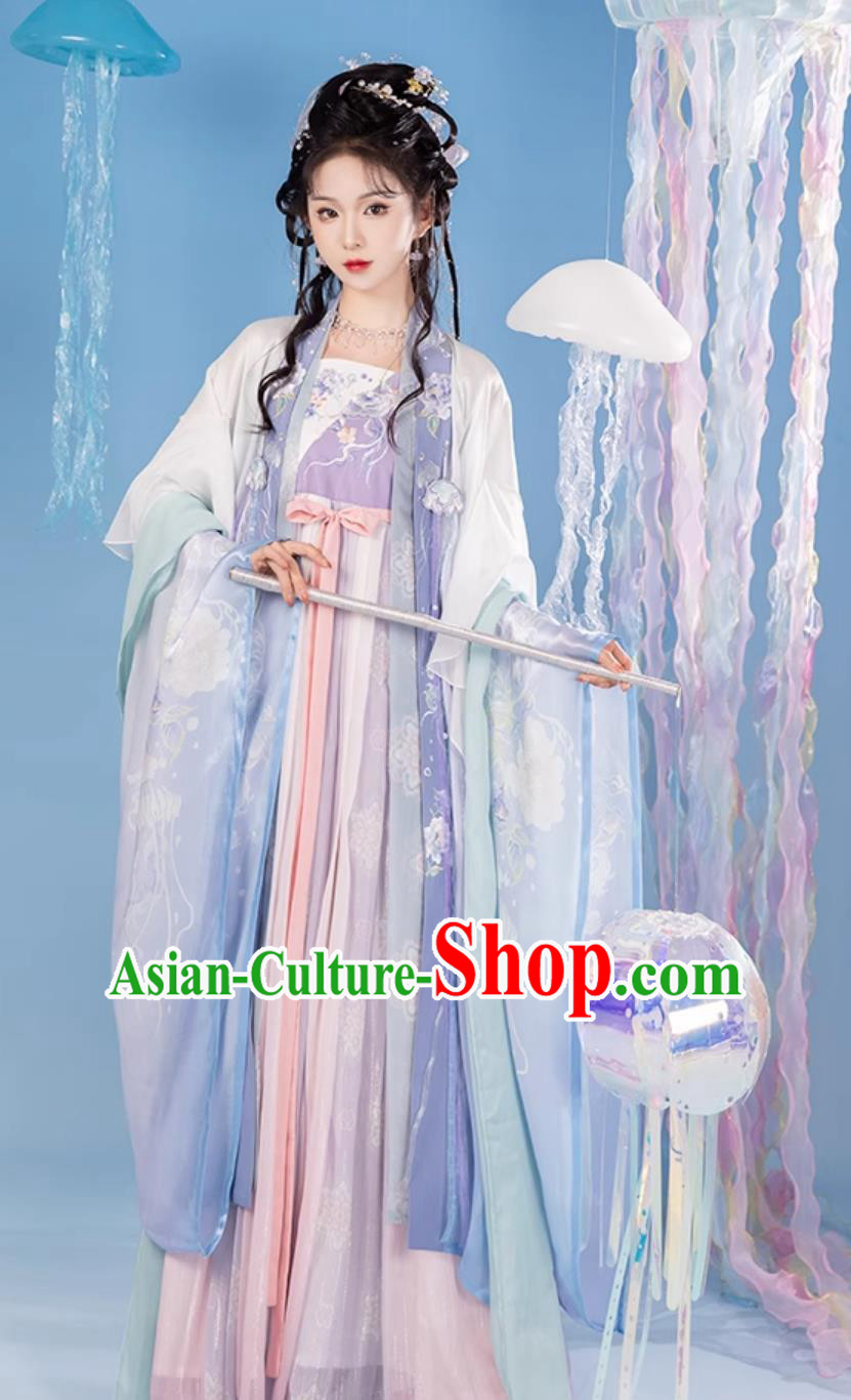 Traditional Women Hanfu Dress China Travel Photography Goddess Costume Ancient Chinese Tang Dynasty Princess Clothing