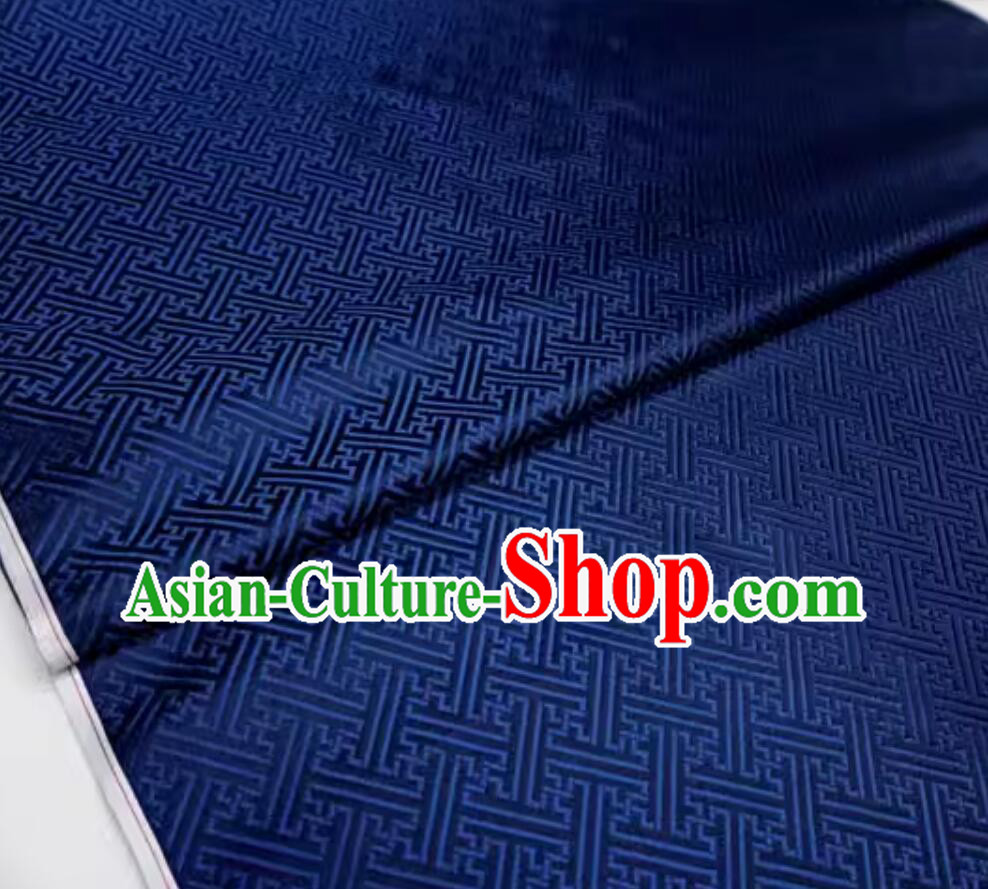 Chinese Traditional Pattern Design Navy Blue Cloth Top Brocade Fabric Tang Suit Material