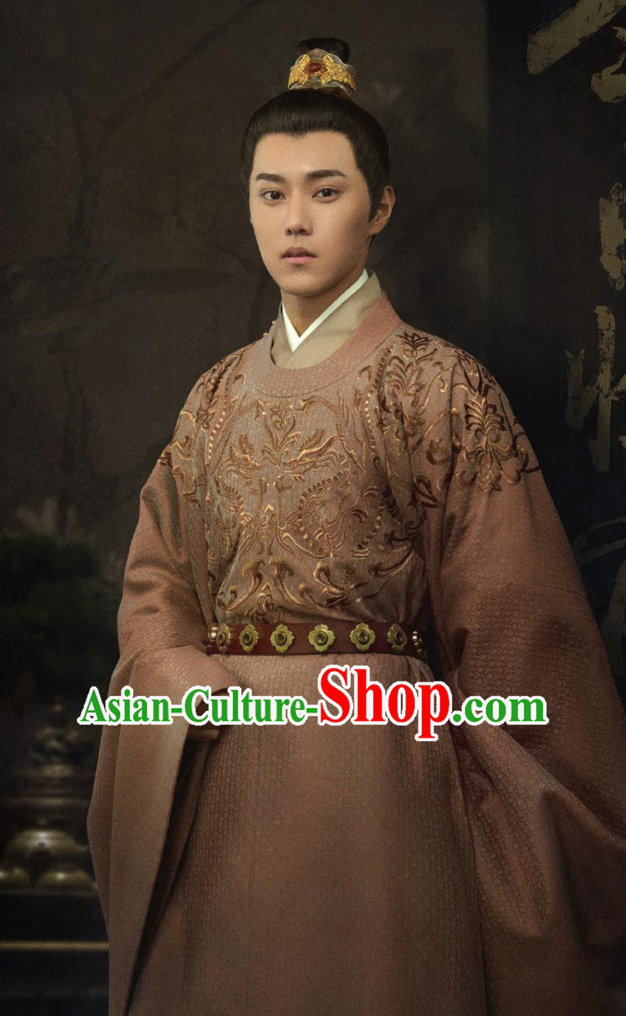 2020 TV Series The Promise of Chang An King Xiao Qi Yuan Garment Costume Ancient Chinese Emperor Clothing China Traditional Hanfu Robe
