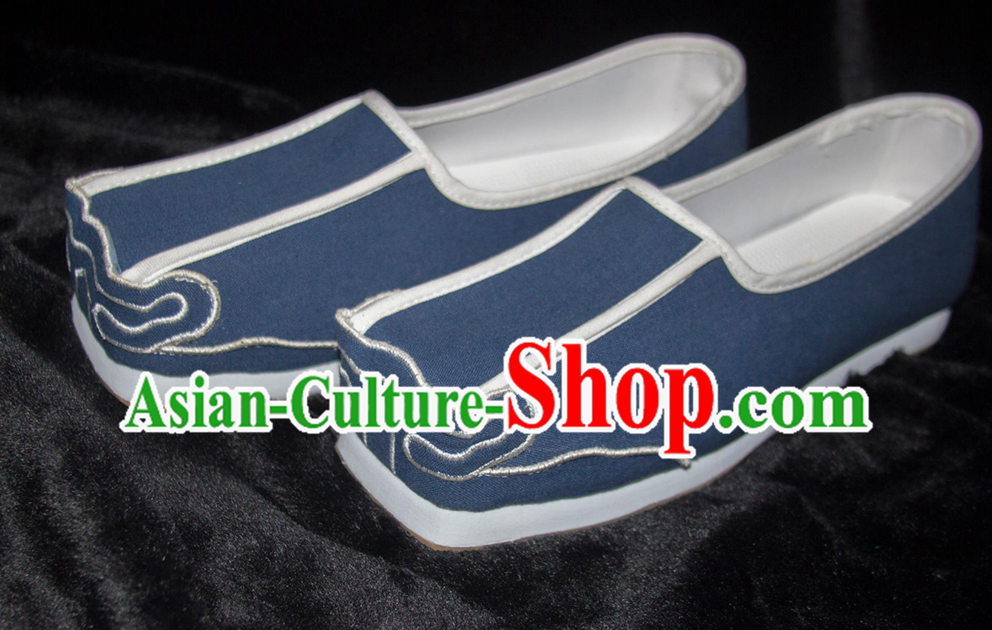 Traditional Male Hanfu Shoes Ancient Chinese Scholar Shoes China Ming Dynasty Blue Square Shoes