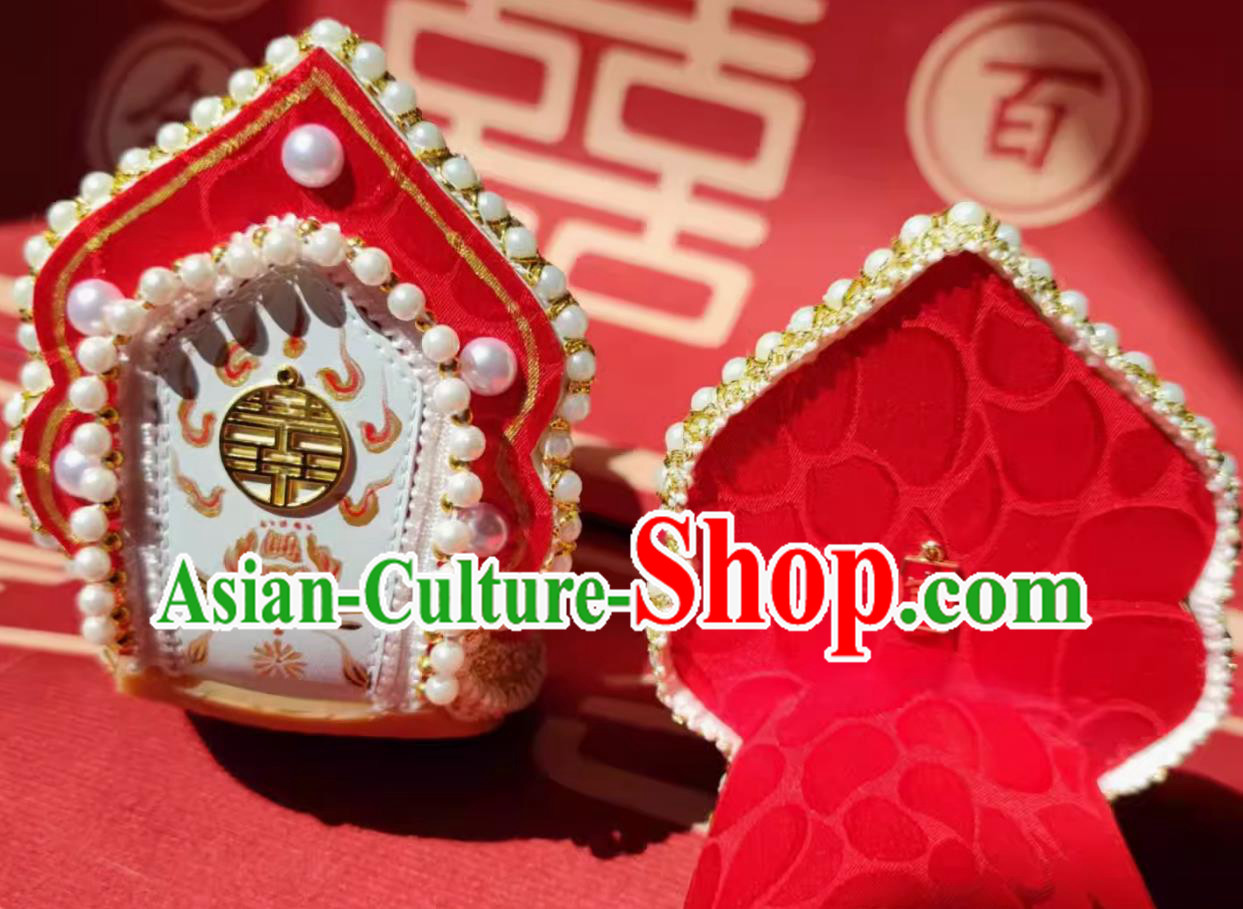 Ancient Chinese Princess Red Shoes China Ming Dynasty Wedding Shoes Traditional Hanfu Show Shoes