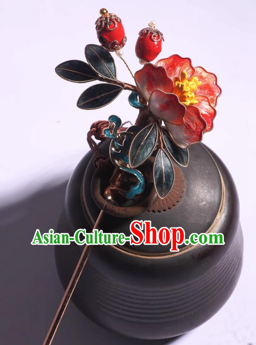 Traditional Hanfu Hair Jewelry Ancient Chinese Princess Hairpin Handmade China Ming Dynasty Silk Jacinth Peony Hair Comb