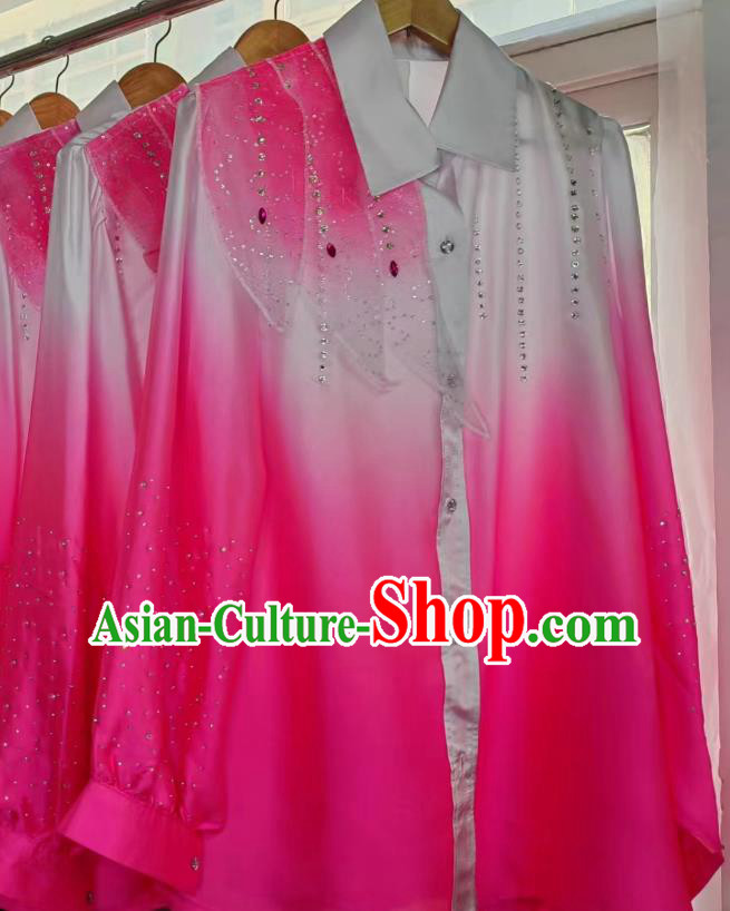China Modern Dance Competition Pink Shirt Stage Performance Costume Chinese Spring Festival Gala Opening Dance Male Clothing