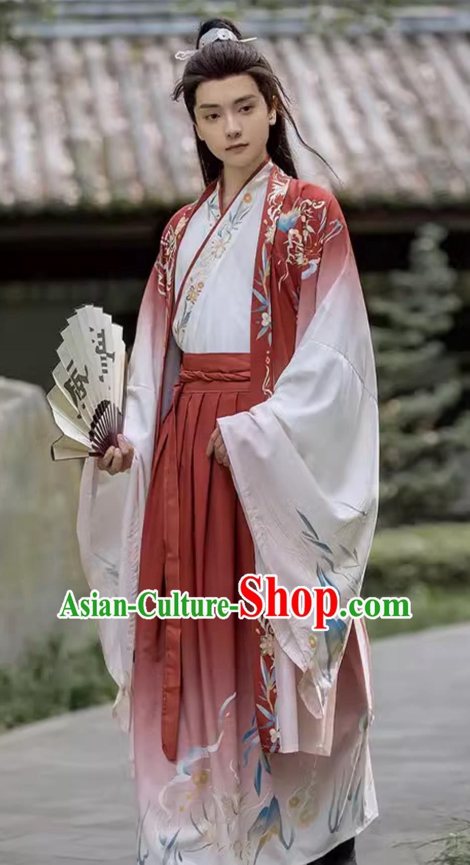 Ancient China Wuxia Swordsman Clothing China Travel Photography Jin Dynasty Costume Traditional Men Hanfu Red Outfit
