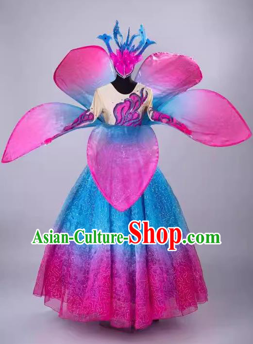 Professional Modern Dance Clothing China Spring Festival Gala Opening Dance Flower Petal Dress Women Group Stage Performance Costume