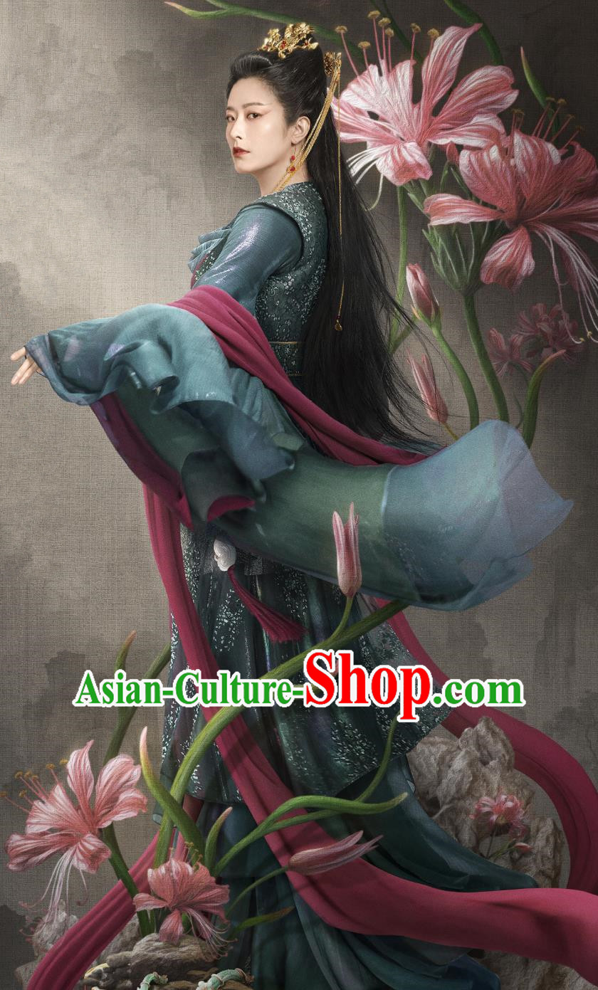 Ancient China Swordswoman Clothing Traditional Hanfu Chinese TV Series In Blossom Heroine Qing Di Dress