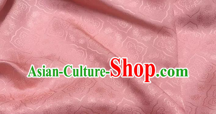 Pink Chinese Traditional Cheongsam Fabric Mulberry Silk Cloth China Classical Pattern Jacquard Material