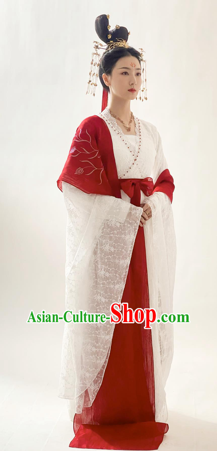 Ancient China Dance Lady Clothing TV Series A Journey To Love Dancer Ling Long White Dress