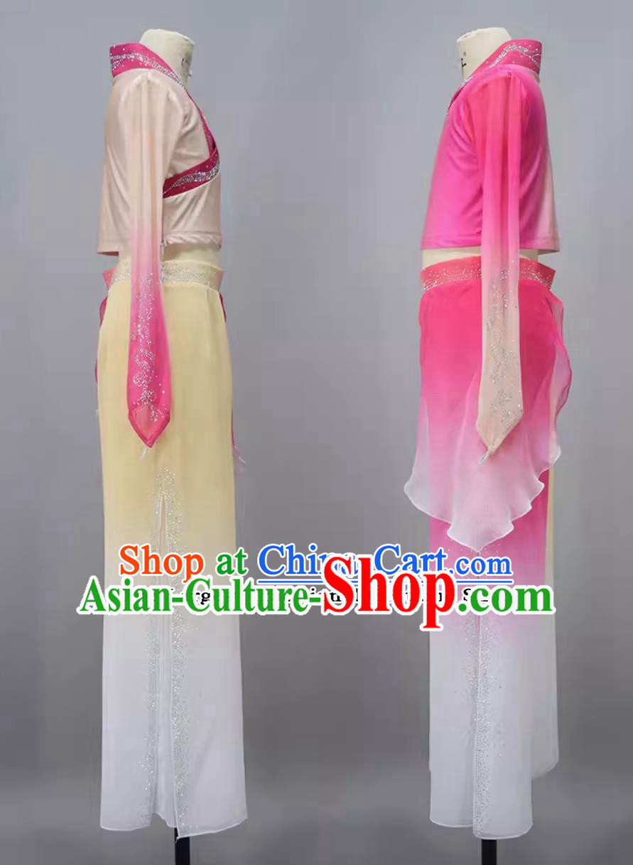 Chinese Dance Contest Program Fox Legend Replica Costume China Classical Dance Pink Uniform