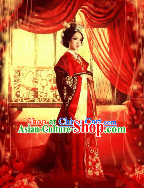 Ancient China Empress Costume Traditional Hanfu Clothing Chinese Han Dynasty Queen Wei Zi Fu Dress