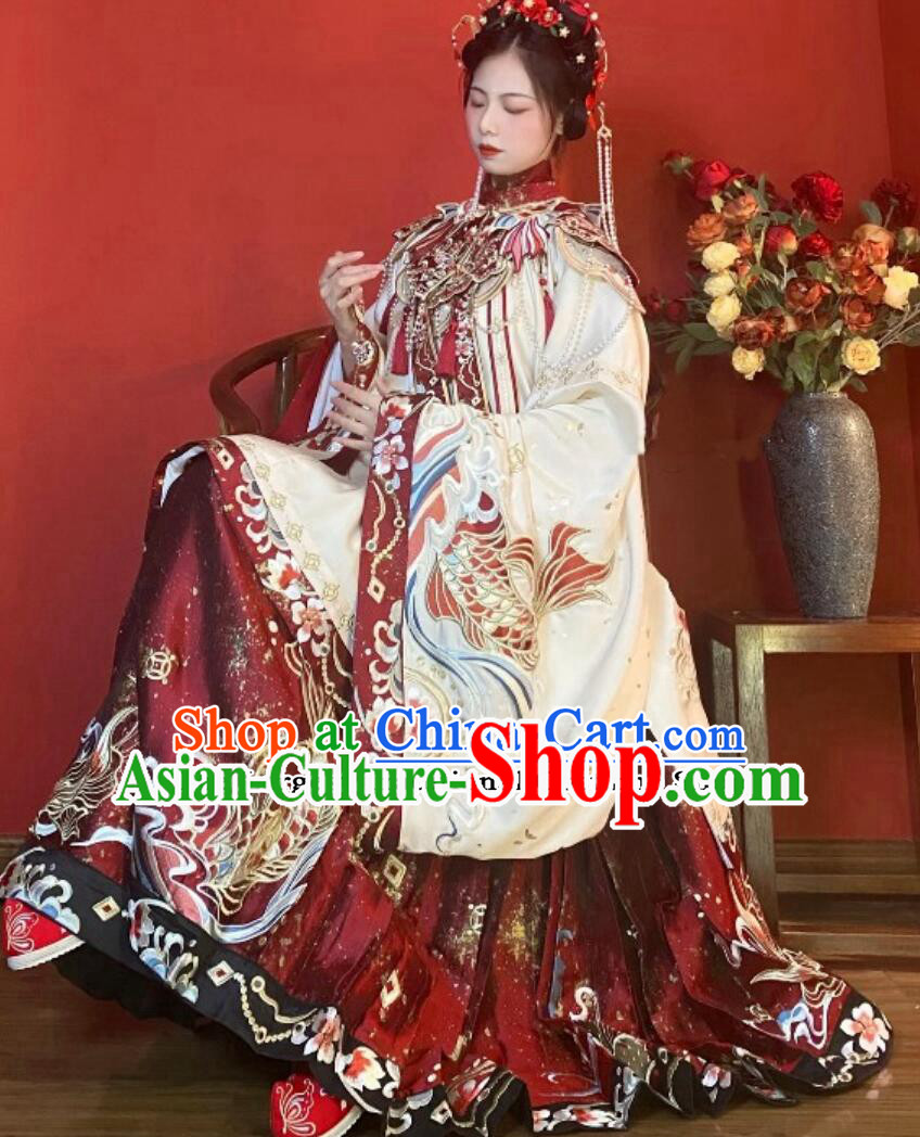 Chinese Traditional Wedding Hanfu Ancient China Ming Dynasty Palace Princess Costumes