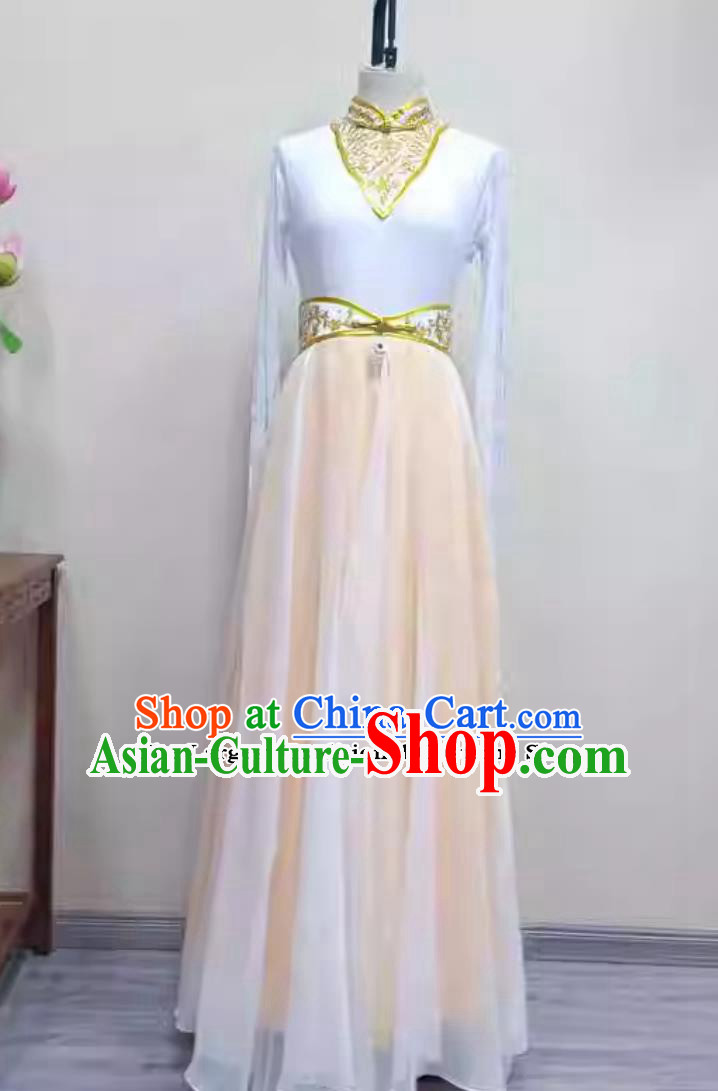 Chinese Mongolia Dance Costume Women Group Performance Dress China Dance Contest Clothing
