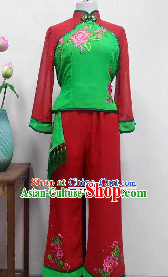 Chinese Drum Show Costume Shanxi Women Group Performance Outfit China Folk Dance Yangko Dance Clothing