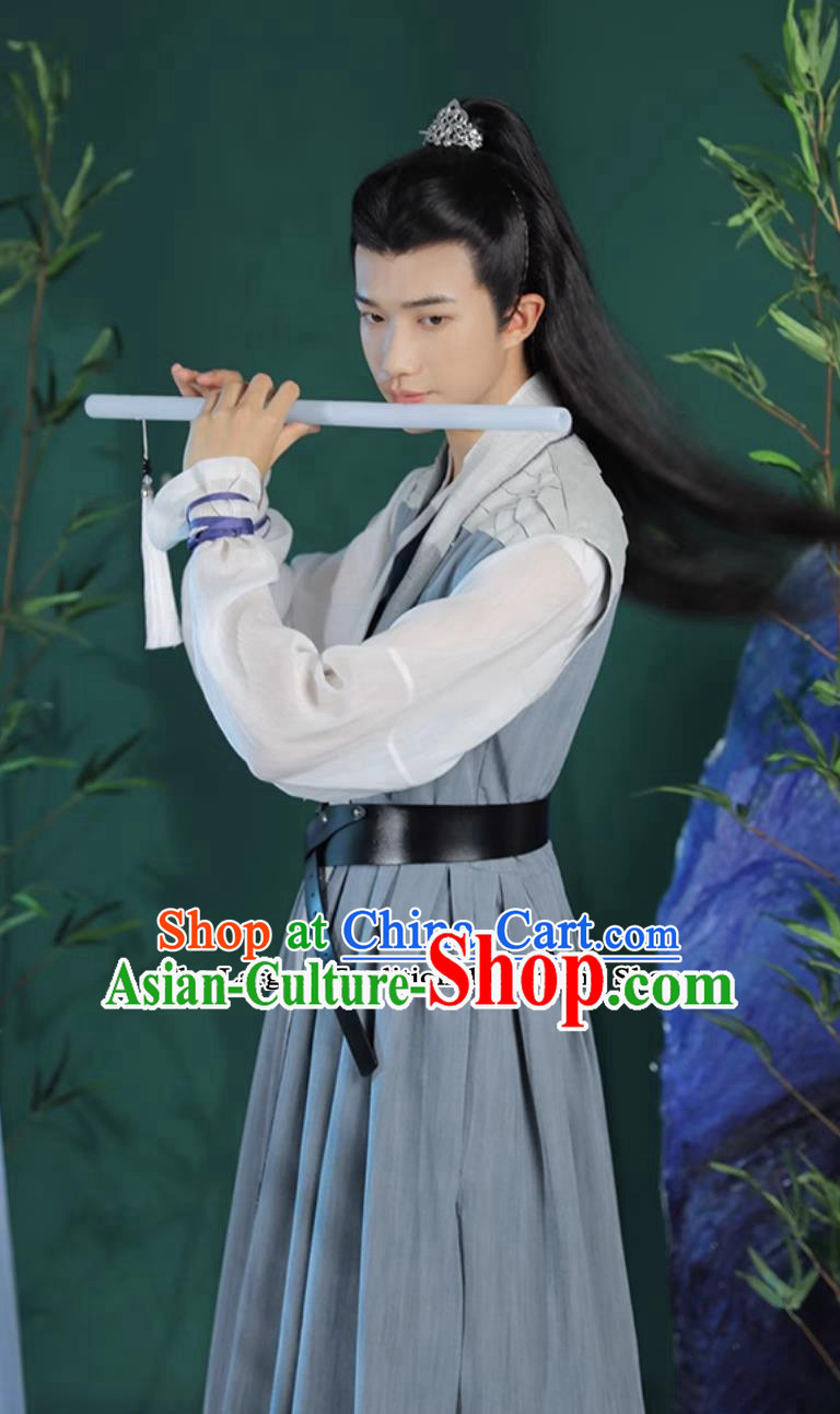 Chinese Song Dynasty Swordsman Costume Traditional Male Clothing Ancient China Young Hero Hanfu