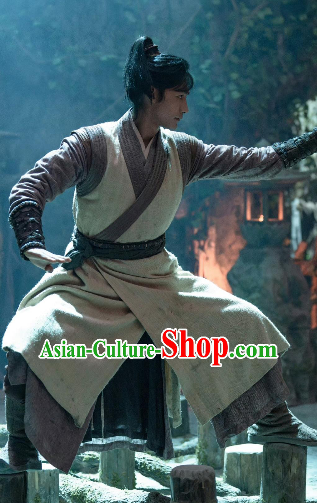 Ancient China Young Warrior Costume Chinese Wuxia TV Series The Legend of Heroes Kung Fu Master Guo Jing Clothing