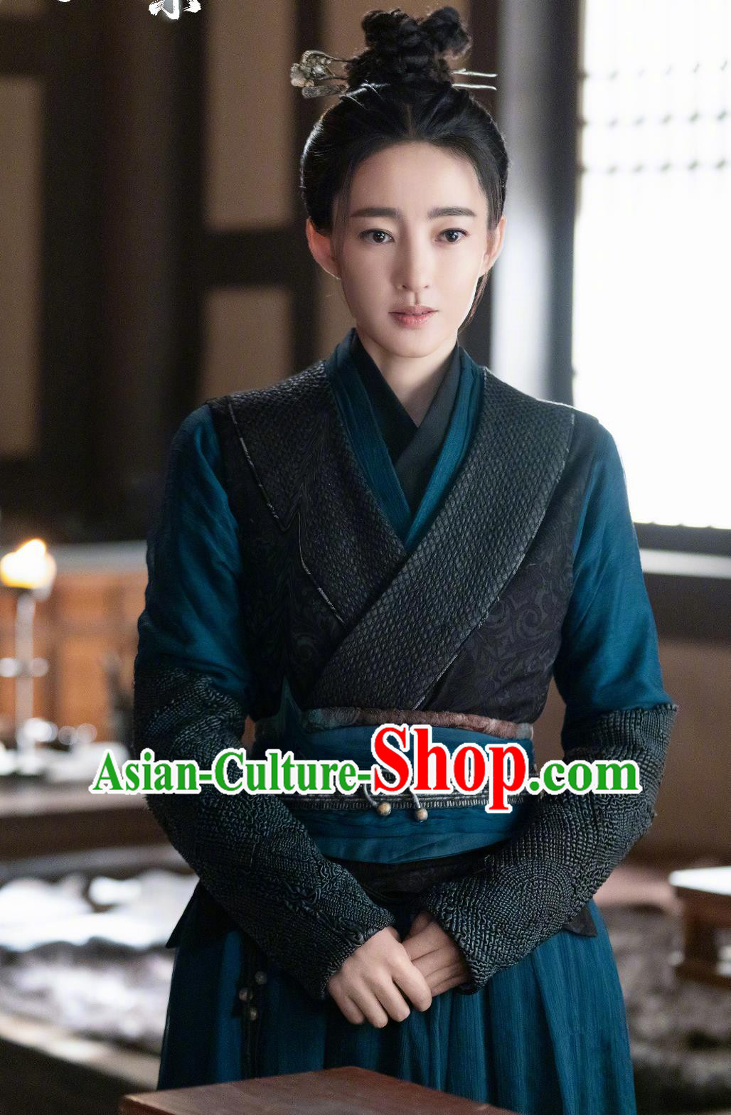 Ancient China Tang Dynasty Swordswoman Blue Dress Chinese TV Series Judge Dee's Mystery Heroine Cao An Costume