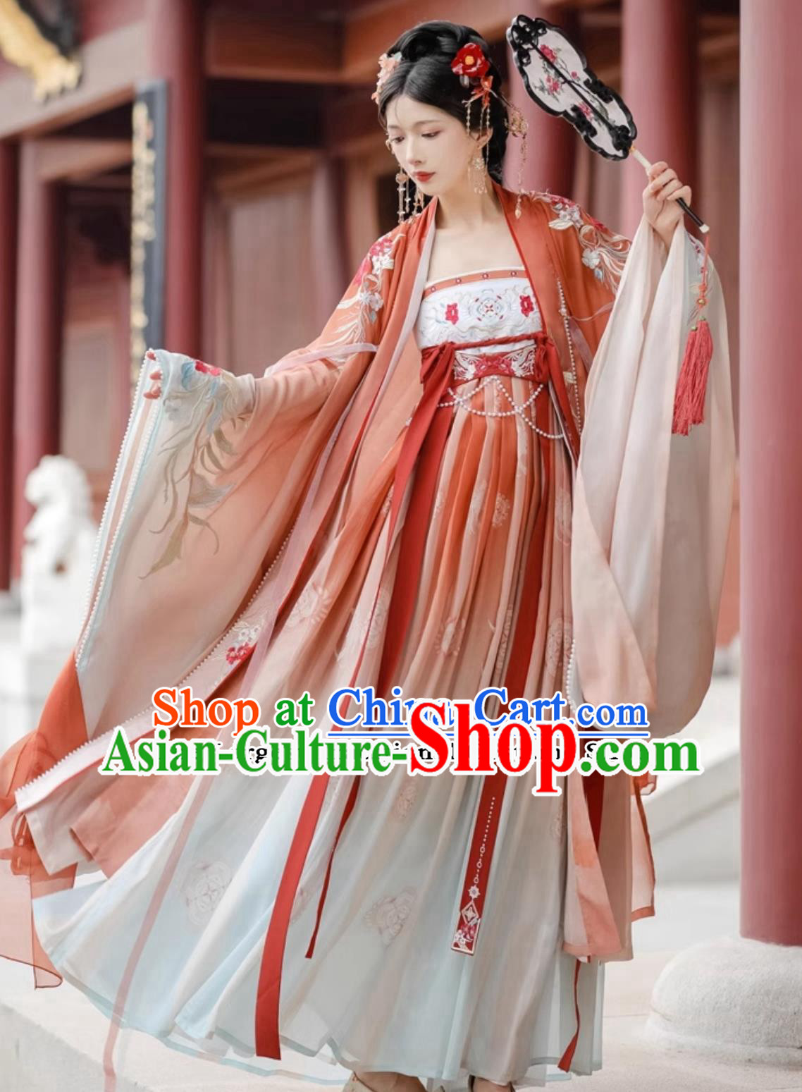 Chinese Hanfu Dress Ancient China Tang Dynasty Royal Princess Costumes Complete Set