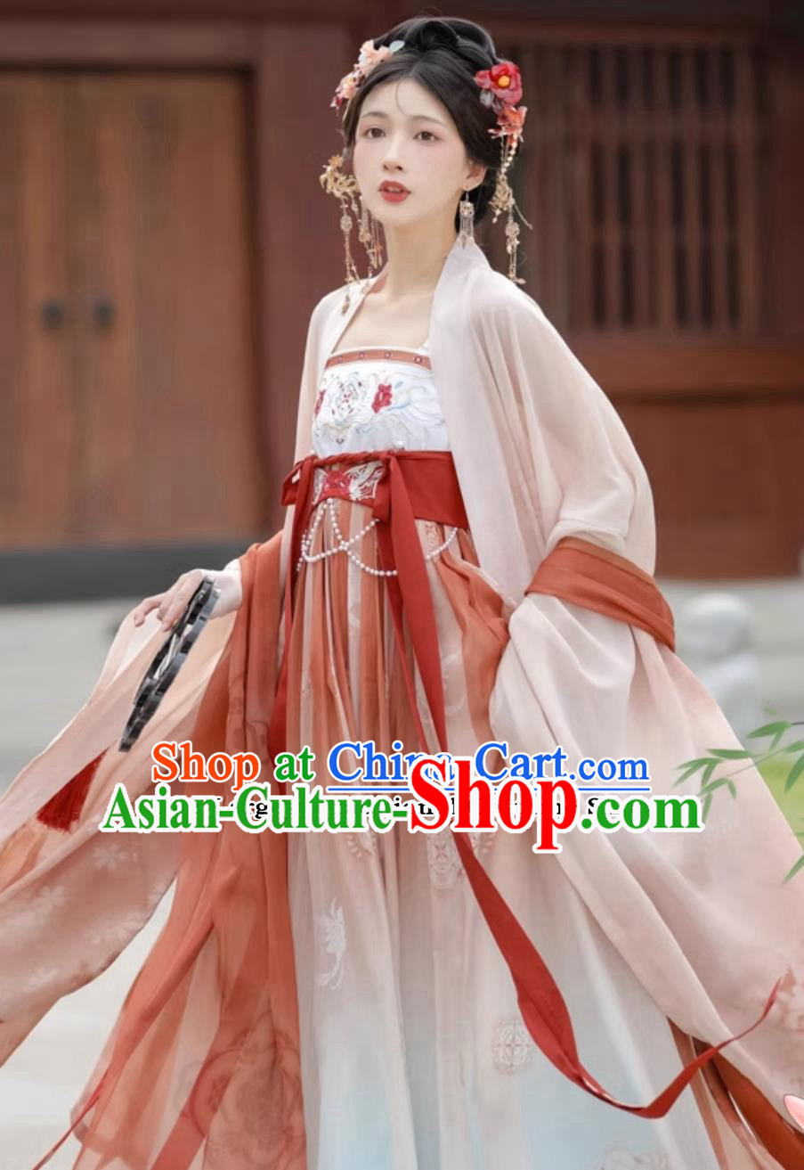 Chinese Hanfu Dress Ancient China Tang Dynasty Royal Princess Costumes Complete Set