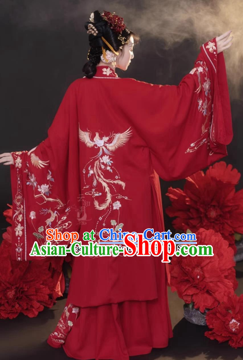 Ancient China Bride Red Dress Tang Dynasty Young Lady Costume Chinese Wedding Hanfu