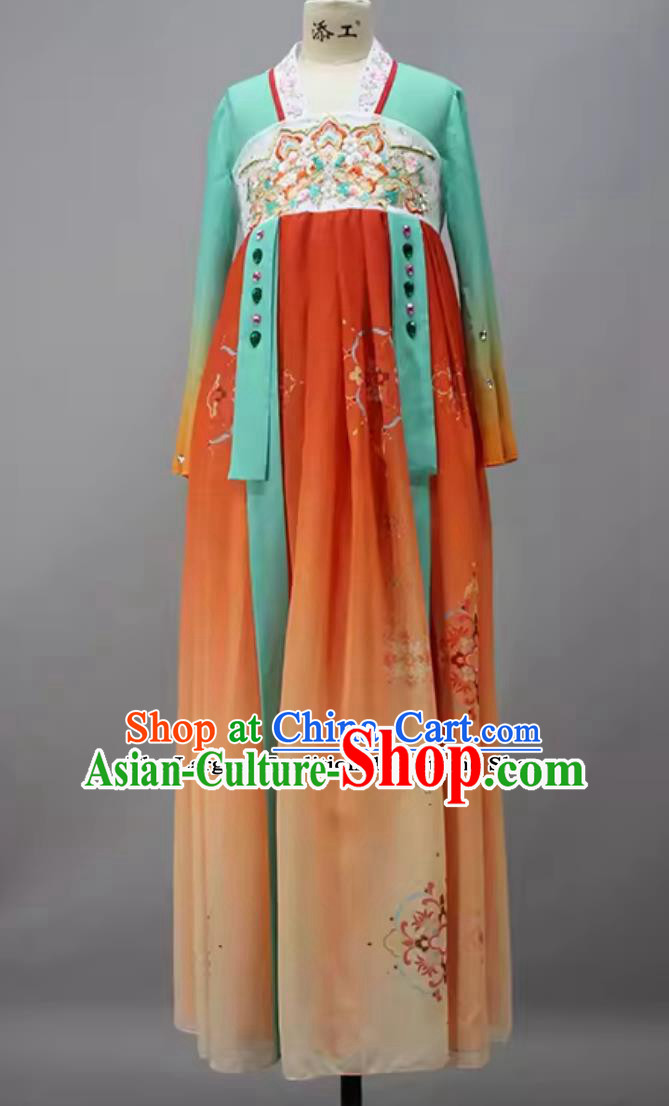 Woman Group Dance Costume Chinese Tang Dance Clothing Classical Dance Hanfu Dress