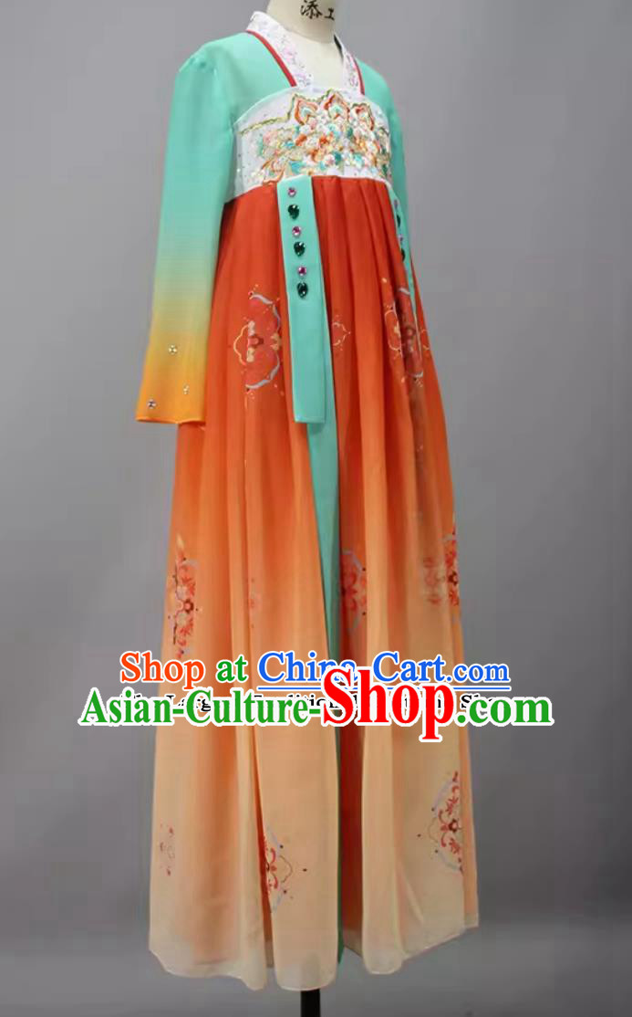 Woman Group Dance Costume Chinese Tang Dance Clothing Classical Dance Hanfu Dress