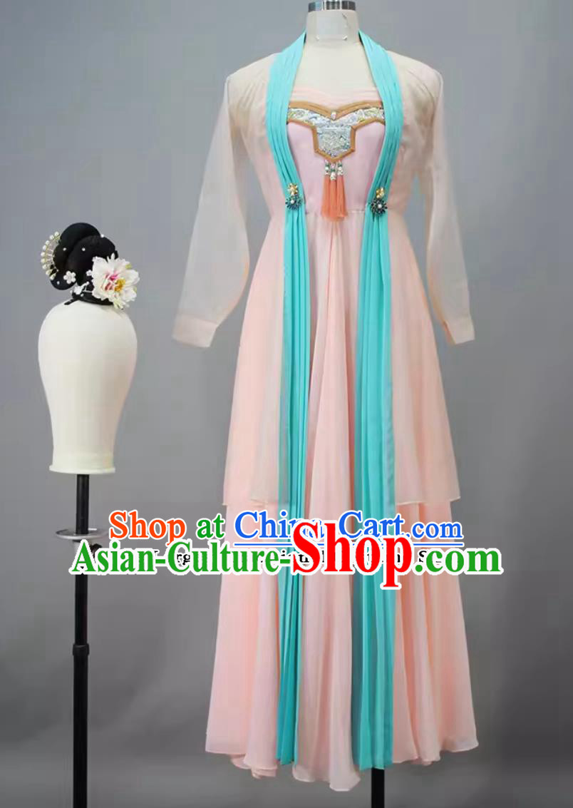 Chinese Classical Dance Clothing China Han Tang Dance Pink Dress Woman Solo Dance Midnight Songs of the Four Seasons Costume