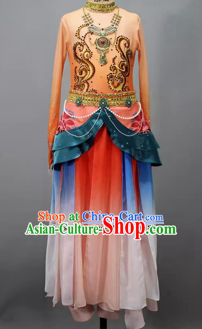 China Dunhuang Feitian Dance Outfit Children Group Flying Apsaras Dance Costume Chinese Classical Dance Clothing