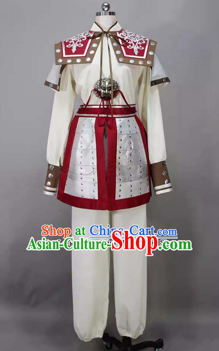 China Ancient General Outfit Male Solo Dance Shi Lang Costume Chinese Classical Dance Clothing