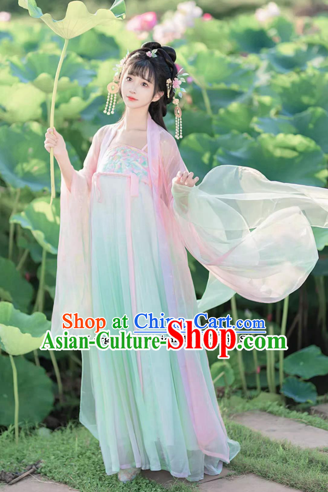 Chinese Traditional Clothing Tang Dynasty Princess Hanfu Ru Qun Ancient China Young Woman Costume