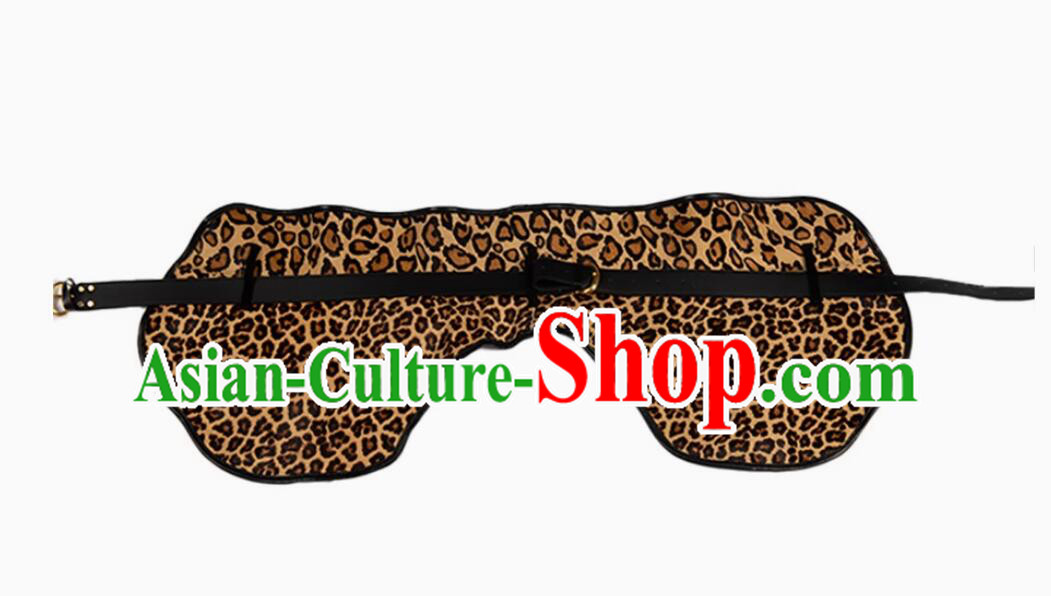 Chinese Ancient General Armor Piece Handmade Leopard Han Yao Horsehide Waistband