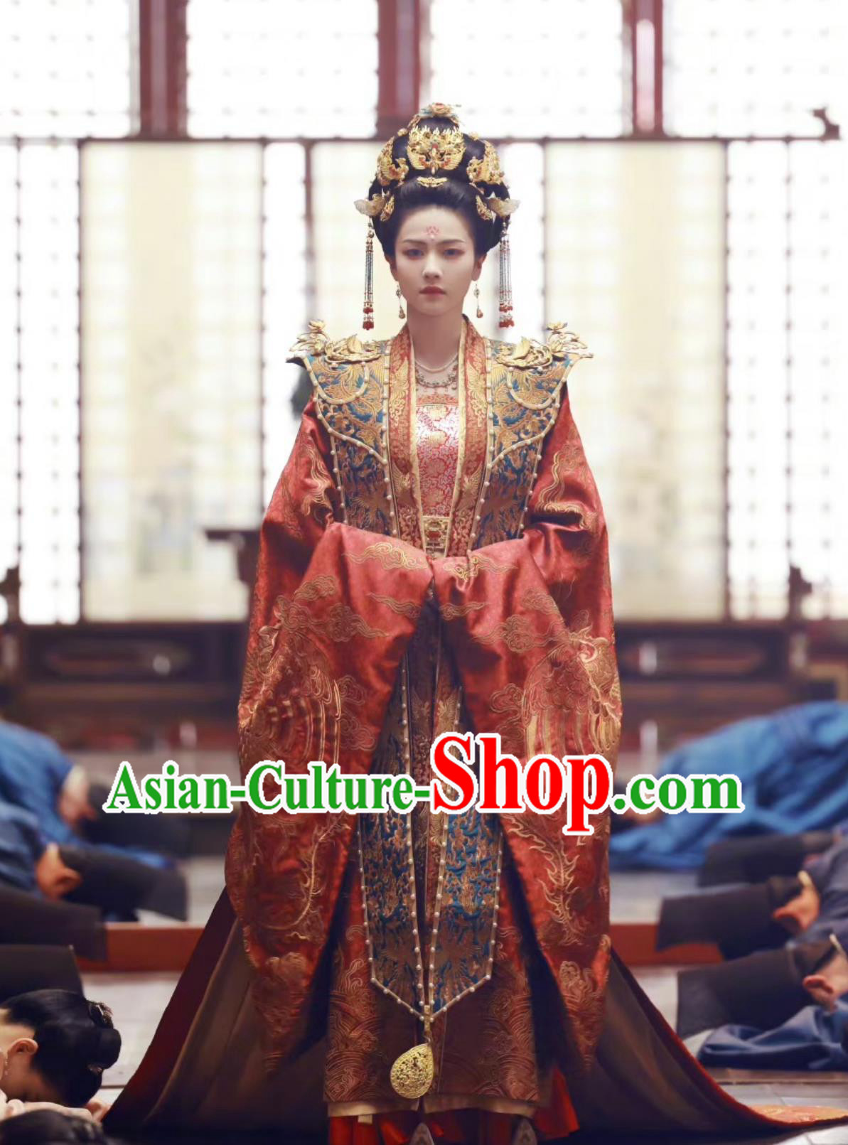 Ancient China Empress Clothing Chinese TV Drama Story of Kunning Palace Queen Jiang Xue Ning Garment Costume