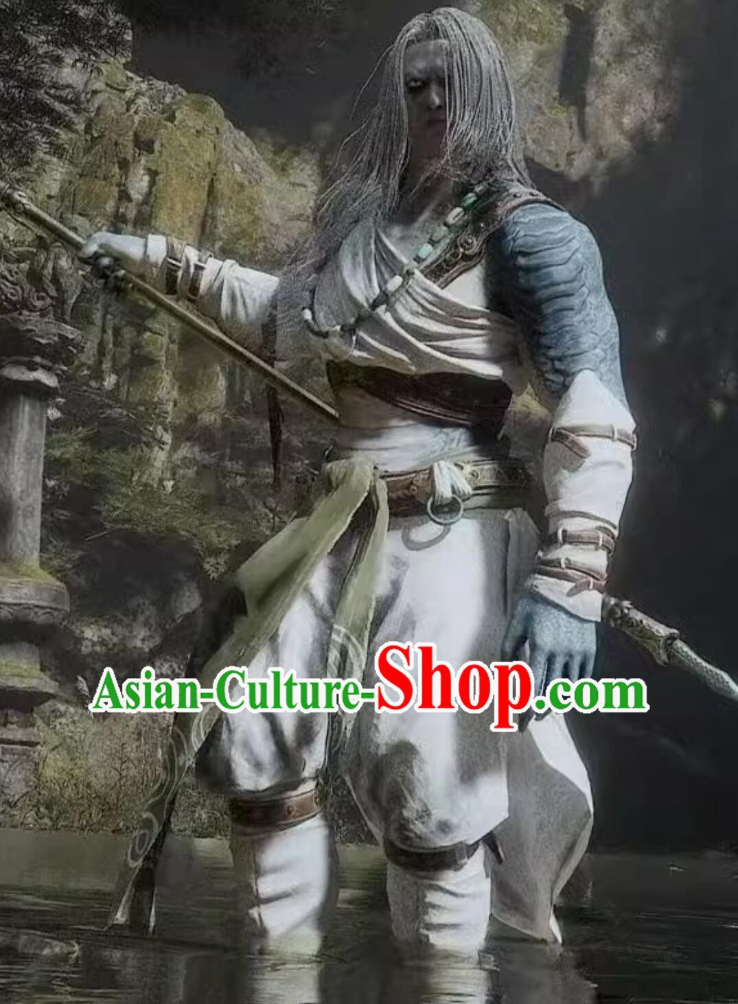 Black Myth Wukong Mount Black Wind Mount Whiteclad Noble Swordsman Costume Ancient Chinese Warrior Clothing