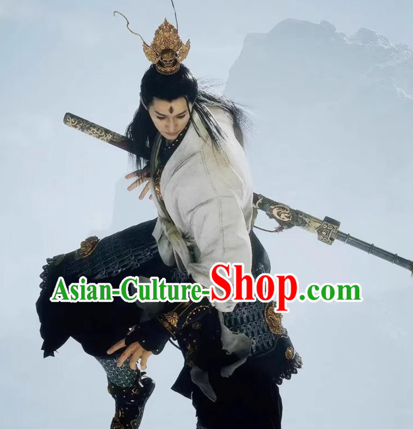 Ancient Chinese Warrior Clothing Black Myth Wukong Erlang God Outfit Halloween Cosplay Yang Jian Costume