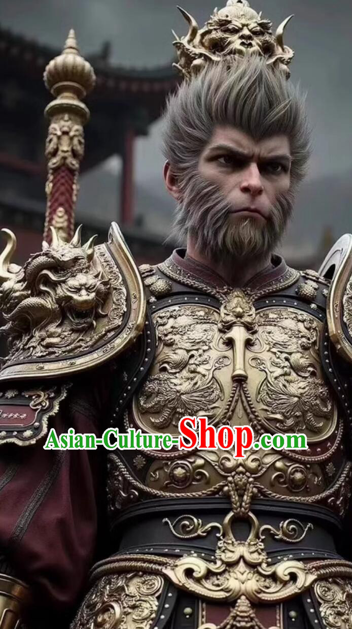 Black Myth Wukong Armor Journey to the West Monkey King Tian Ming Ren Costumes Complete Set