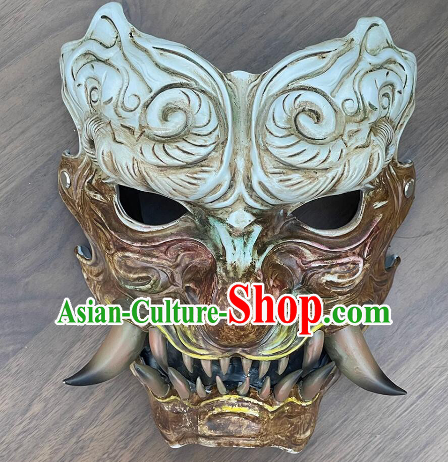 Black Myth Wukong Cosplay Mask Nuo Exorcise Resin Face Mask Halloween Prop