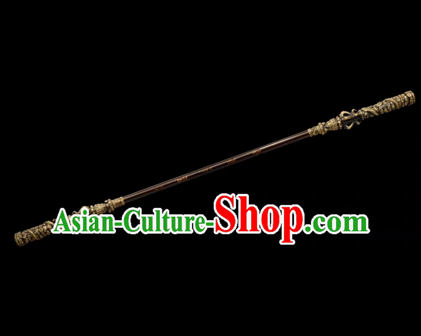 Handmade Jingu Bang Black Myth Wukong Luminous Copper Staff Halloween Stage Performance Golden Cudgel Prop