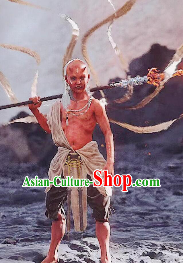 Handmade Black Myth Wukong Devil Boy Outfit Halloween Stage Performance Costume