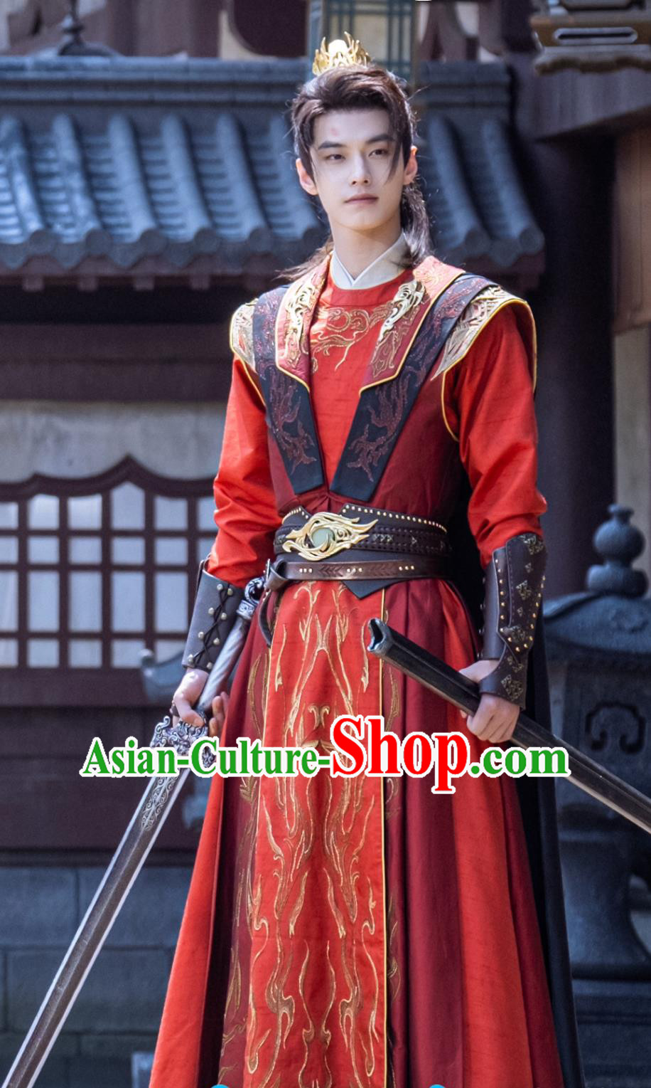Chinese Drama Dashing Youth Young Hero Ye Ding Zhi Costume Ancient China Swordsman Red Clothing