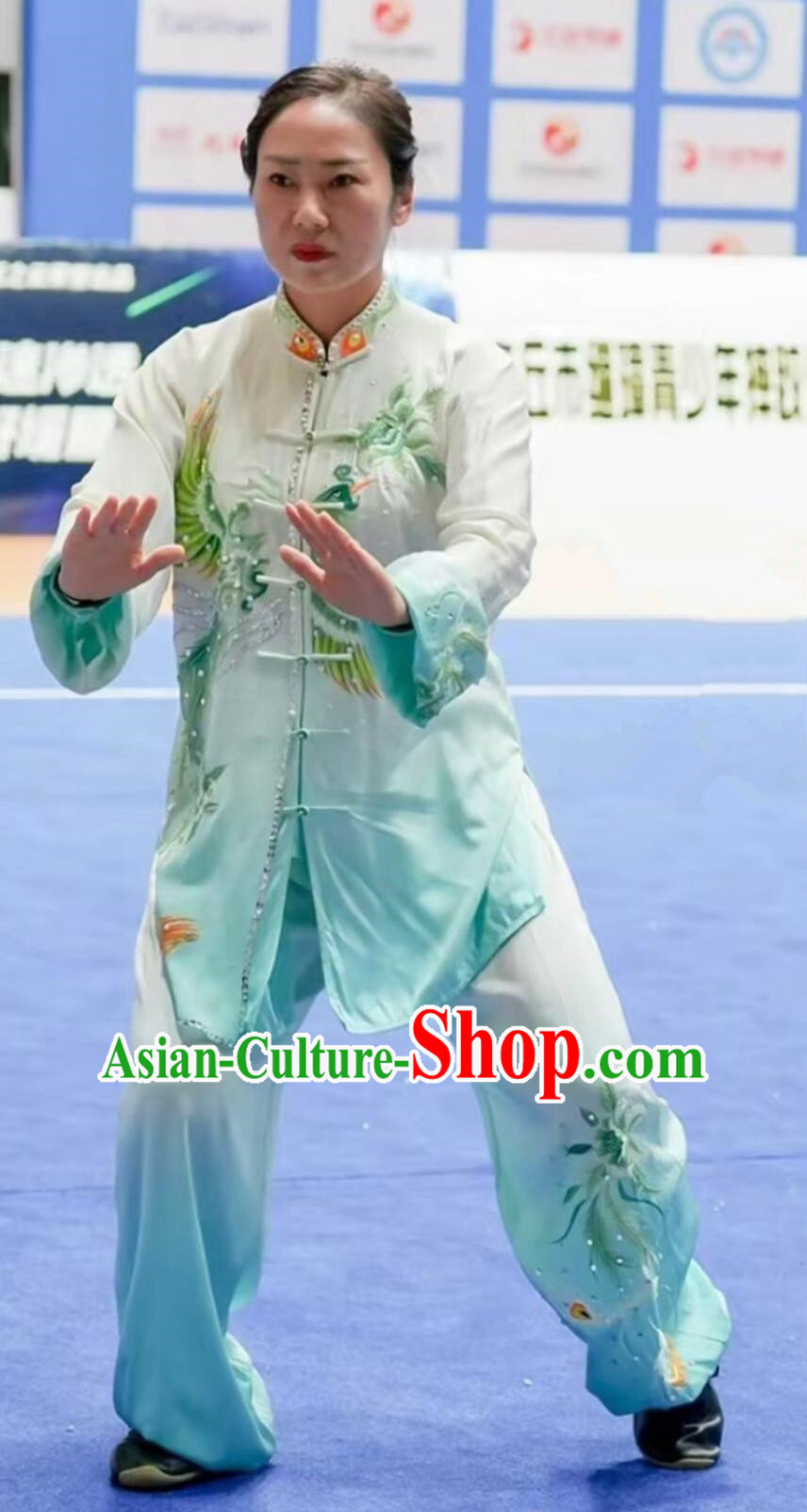 Top Embroidered Tai Chi Suit Chinese Kung Fu Competition Clothing Wushu Uniform