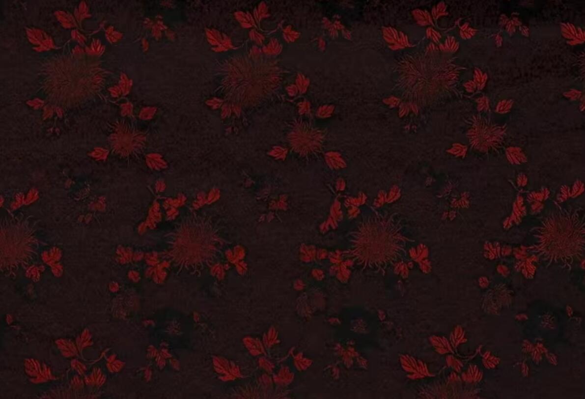 Chinese Classical Chrysanthemum Pattern Black Brocade Fabric