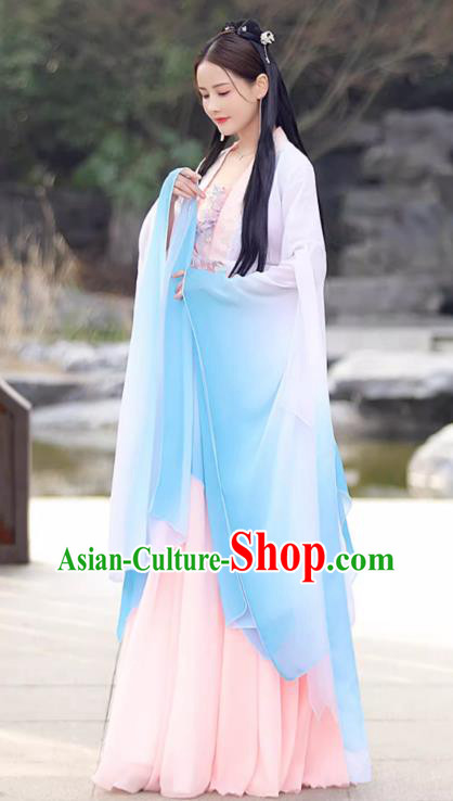 China Song Dynasty Princess Costume Ancient Goddess Clothing Female Hanfu Wide Sleeve Fairy Dress